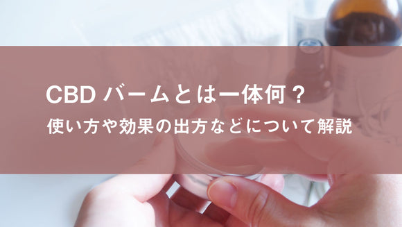 CBDバームとは？クリームと何が違う？使い方や効果の出方などについても解説